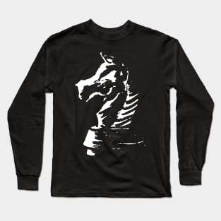 White Chess Horse Long Sleeve T-Shirt